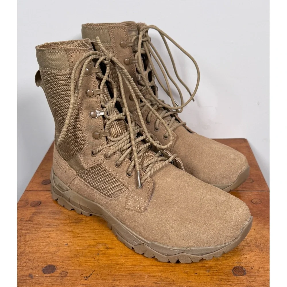 MERRELL Model # J099375 MensTactical Hiking Work Boots Coyote Brown - 9